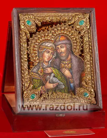 Петр и Феврония, с голубем